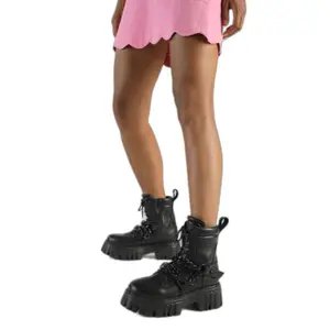 Nappa vegan boots for women Buffalo Lion Mid Chain image-3