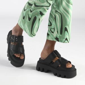 Wedge mules for women Buffalo Flora image-4