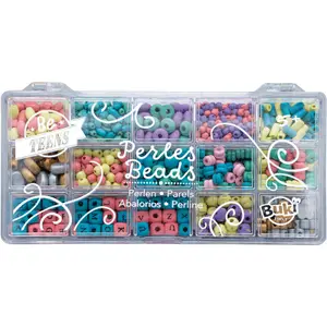 Creative activities box colored wooden beads Buki image-0