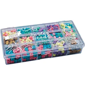 Creative activities box colored wooden beads Buki image-1