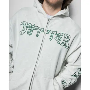 Sweatshirt med huva och dragkedja Butter Goods Thirteen image-2