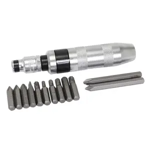 Impact screwdriver with bit for Phillips, hexagonal and torx screws + 2 x 80 mm Phillips screwdriver bits Buzzetti 4918