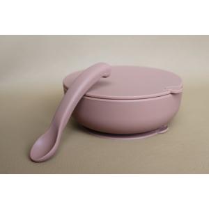 Suction cup bowl + lid and spoon By Lille Vilde image-1