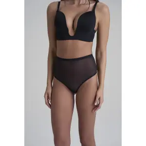 Modelujące figi z tiulu damskie Bye Bra Mid Waist image-1