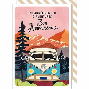 Dubbele kaart Cake And Crayons Anniversaire image-0