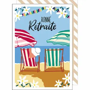 Carte double Cake And Crayons Retraite image-0