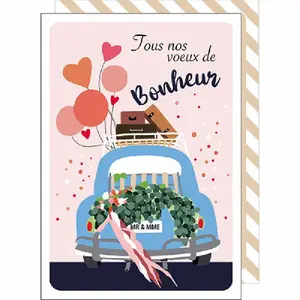 Carte double Cake And Crayons Mariage image-0