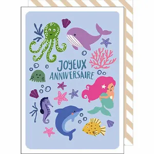 Dubbele kaart Cake And Crayons Anniversaire image-0
