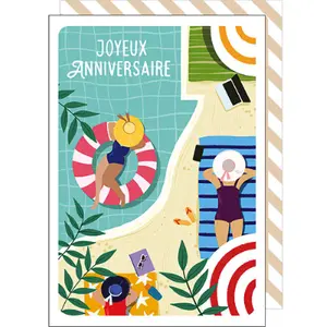 Tarjeta doble Cake And Crayons Anniversaire image-0
