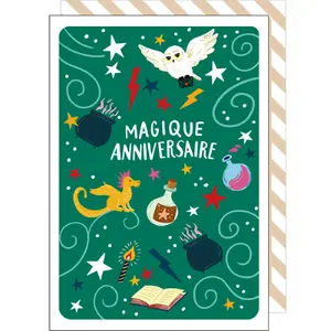 Carte double Cake And Crayons Anniversaire image-0