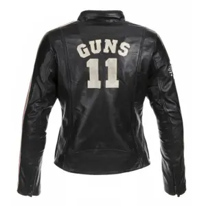 Veste moto cuir vintage femme GUNS california image-1