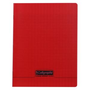 18123c-cahier-pique-96-pages-grands-carreaux-calligraphe-8000-polypro-rouge-17x22-cm