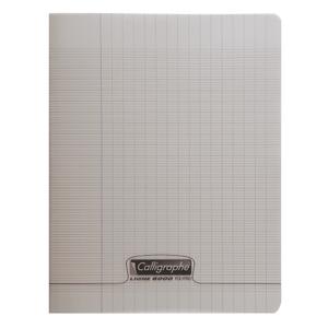 18126c-cahier-pique-96-pages-grands-carreaux-calligraphe-8000-polypro-gris-17x22-cm