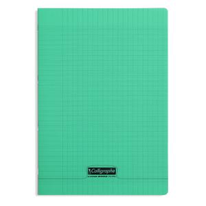 18135c-cahier-pique-a4-96-pages-grands-carreaux-calligraphe-8000-polypro-vert-21x29-7-cm