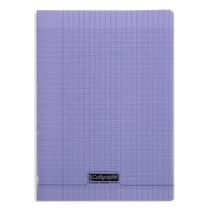 18137c-cahier-pique-a4-96-pages-grands-carreaux-calligraphe-8000-polypro-violet-21x29-7-cm