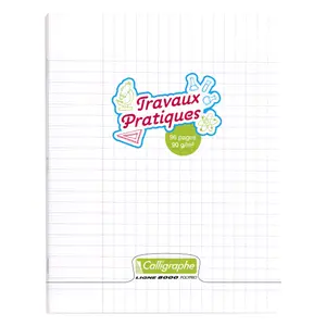 Cahier travaux pratiques piqué 96 pages grands carreaux avec uni Calligraphe 8000 Polypro image-0
