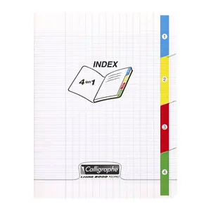 Cuaderno con 4 índices y 96 páginas de rayas grandes Calligraphe 8000 Polypro image-0