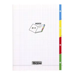 Cahier 4 index piqué 96 pages grands carreaux Calligraphe 8000 Polypro image-0