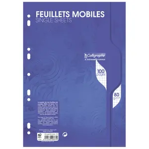 Hojas sueltas a4 100 páginas perforadas, cuadraditos Calligraphe Ligne 7000 80g image-0