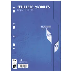 Beweegbaar blad in a4-folie, 200 geperforeerde pagina's, grote vierkanten Calligraphe Ligne 7000 80g image-0