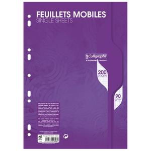 Beweegbaar vel in a4-folie, 200 geperforeerde pagina's, grote vierkanten Calligraphe Ligne 7000 90g image-0