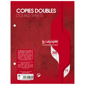 Podwójnie dziurkowane kopie w 200-stronicowej folii seyes Calligraphe Ligne 7000 image-0
