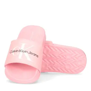 Girl's logo printed pool slippers Calvin Klein image-2