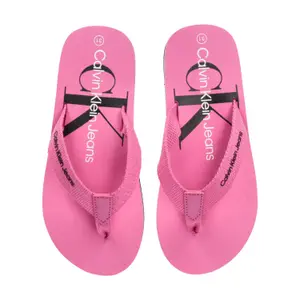 Logo printed flip flops girl Calvin Klein image-1