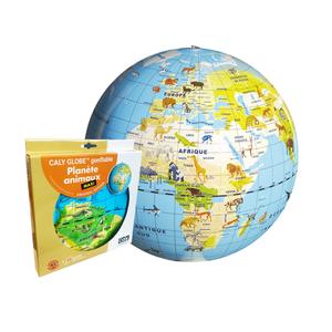 tmanipl-globe-balloon-caly-planete-animaux-x2-orange-42-cm