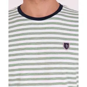 Striped Flamed Cotton T-shirt Camberabero image-3