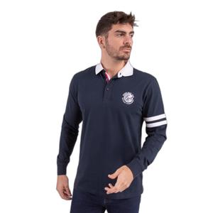 Long-sleeved polo with a contrasting collar Camberabero