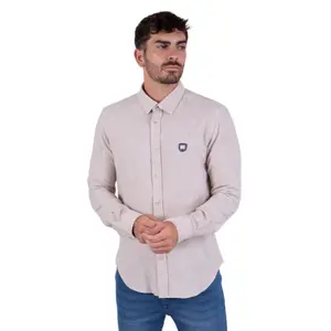 Solid Long Sleeve Shirt with PVC Chest Badge Camberabero