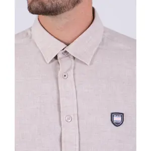 Solid Long Sleeve Shirt with PVC Chest Badge Camberabero image-1