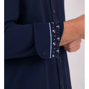 Long-sleeved plain shirt with floral details Camberabero image-1