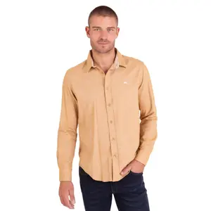 Textured Long Sleeve Shirt with Contrasting Elbows Camberabero