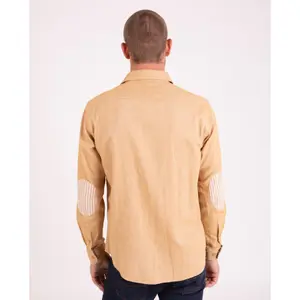 Textured Long Sleeve Shirt with Contrasting Elbows Camberabero image-2
