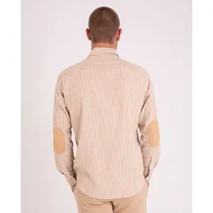 Textured Long Sleeve Shirt with Contrasting Elbows Camberabero image-2