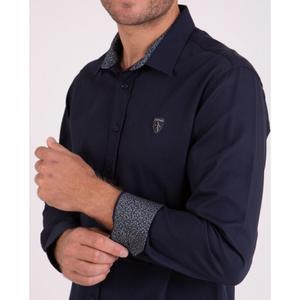 Long-sleeved plain shirt with floral details Camberabero image-2