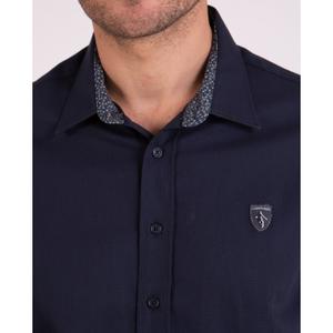 Long-sleeved plain shirt with floral details Camberabero image-3