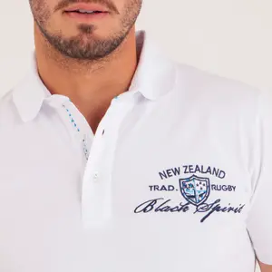 Koszulka polo z kołnierzykiem w szpic i trójkolorowymi rękawami Camberabero image-3