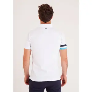 Koszulka polo z kołnierzykiem w szpic i trójkolorowymi rękawami Camberabero image-1