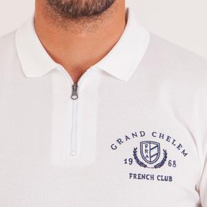 Koszulka polo z kołnierzykiem zapinanym na zamek, dzianina typu mock blister Camberabero image-2