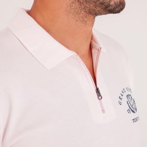 Koszulka polo z kołnierzykiem zapinanym na zamek, dzianina typu mock blister Camberabero image-4