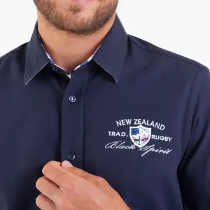 Koszula z długim rękawem z fantazyjnego materiału z kontrastowymi detalami Camberabero image-3