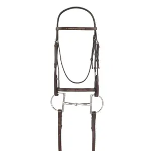 Simple Snaffle Bridle for Horse Camelot Traditional Crown Fancy