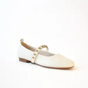 Ballerinas com Cravos Dourados Creme Mulher Camia image-1