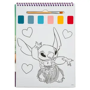 Sketchbook Coloring Book with Watercolours and Brush Canenco Disney Stitch image-0