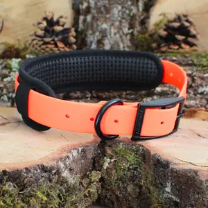 Adjustable PVC Dog Collar with Padded Waffle Design Canihunt image-2