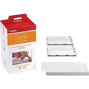 Pack of 3 ink cartridges for selphy cp + 108 sheets Canon RP-108 image-1