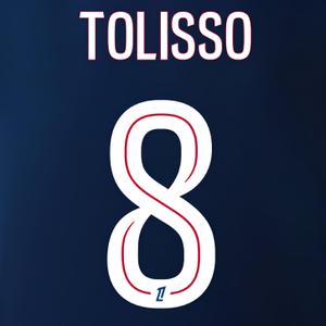 Flocage away OL Ligue 1 TOLISSO #8 2025/26